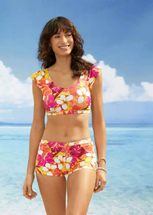 Cvjetni kupaći kostim s udobnim gornjim dijelom