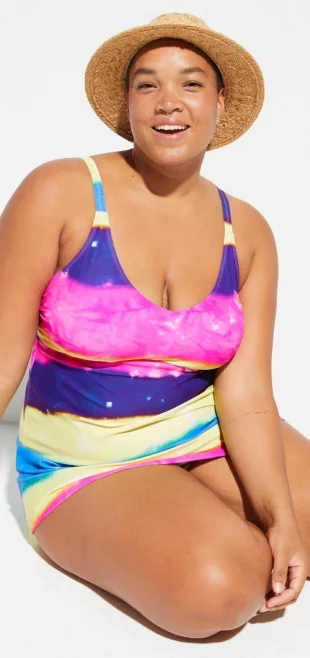 Šareni kupaći kostim za odmor na plaži za punije